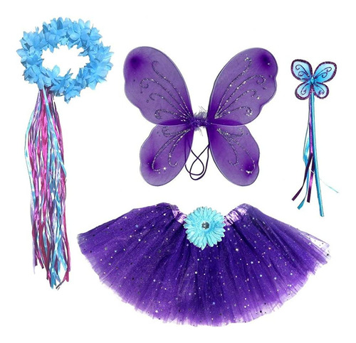 Frozen Inspired Girls Fairy Costume (age 2-7) Set De 4 Pieza