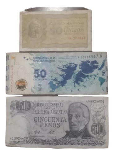 50 Pesos De Reposición + 50 Pesos + 50 Centavos