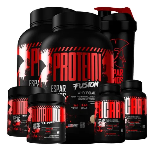 Combo Duplo Whey Fusion + 2x Bcaa + 2x Glutamina + Shaker Menor preço em Combo Duplo Whey Fusion + 2x Bcaa + 2x Glutamina + Shaker