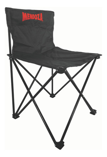 Silla Camping Plegable Negra Poliéster Soporta 80 Kg Mendoza Color Negro