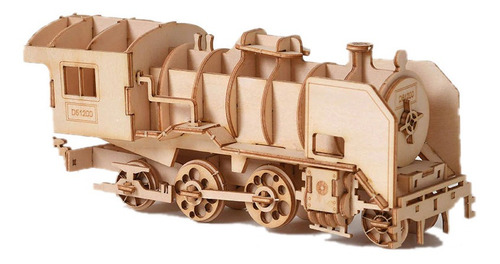 Regalo Armable 3d Tren Ferrocarril Madera Armar Rompecabezas