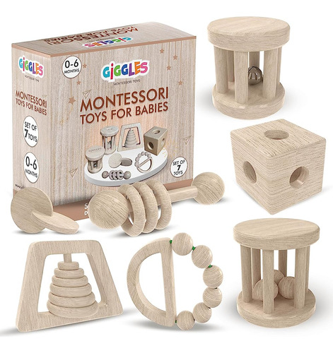 Risitas Montessori Juguetes Para Bebés 0-6 Meses, Sonajero D