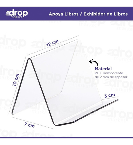 Imagen 3 de 10 de Apoya Libros Soporte Exhibidor Porta Sujeta Libros X1u