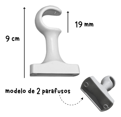 Bastão Varão Ferro C/ Suportes E Ponteiras1,30m 19 Mm