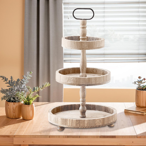 Soporte De Madera Para Pasteles, Torres Redondas Para