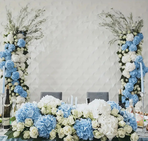 3 Ramos De Flores Hortensias Artificiales Boda Fiesta Decora Multicolor
