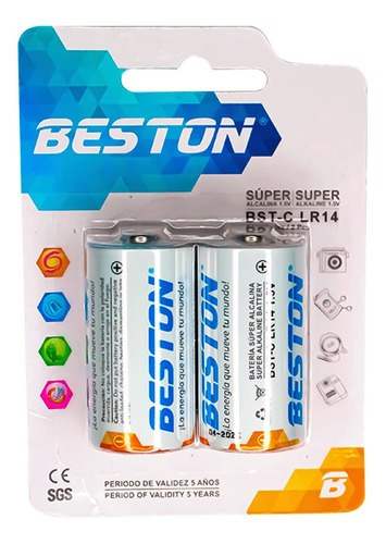 Bst-lr14x2 - Bateria Beston Tipo C Alkalina Blister X