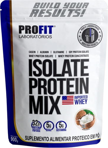 Suplemento em pó ProFit Laboratórios  Isolate Protein Mix proteínas Isolate Protein Mix sabor  coco em doypack de 900g