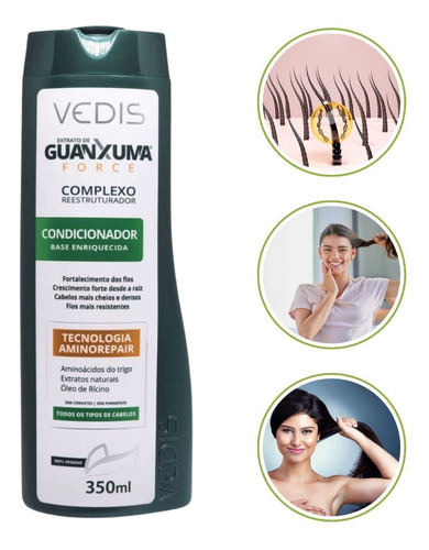 Kit Shampoo, Condicionador E Tônico Guanxuma Cabelos Normais