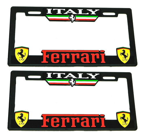  Portaplacas Premium Ferrari Juego 2 Piezas