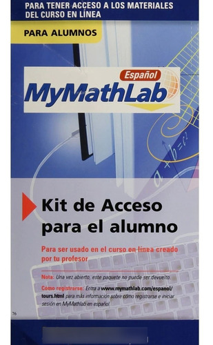Libro Mymathlab Español Kit De Acceso Para El Alumno *cjs