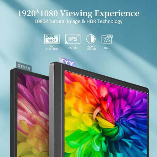 Monitor Portátil Kyy 15.6 1080p Fhd Usb-c Capa Para Monit