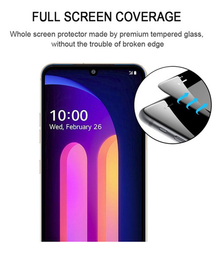 Sj Película De Vidrio De Pantalla Completa For LG V60 Thinq