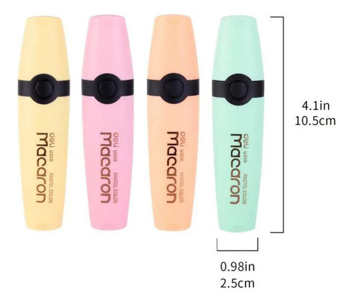 6pk Marcatextos Pastel Plumon Macaron Deli 4pz Resaltadores