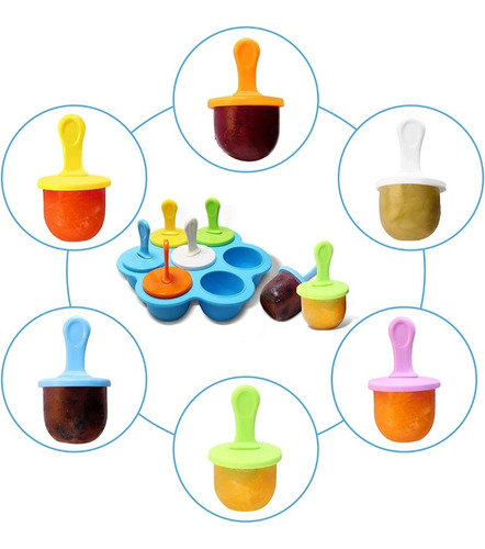 Imagen 2 de 6 de Molde De Silicon Para Helados, Paletas Para Niños Y Bebé