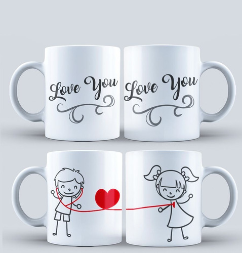 Mugs Pareja Pocillo Mágico De Cerámica Personalizado