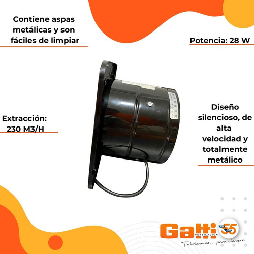 Imagen 6 de 10 de Extractor Semiindustrial 15 Cm Baño/cocina P/pared Importado