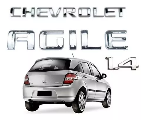 Kit Emblemas Letreiro Gm Chevrolet Agile E 1.4 Cromado - E2CR ACESSORIOS -  Emblemas - Magazine Luiza