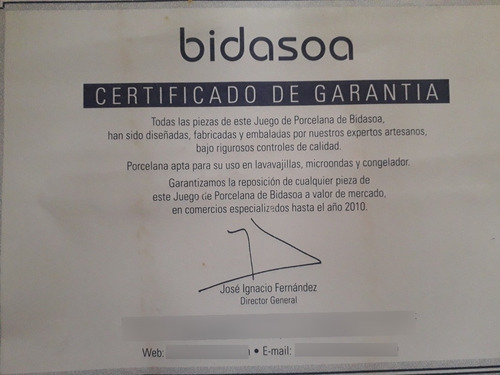 Imagen 2 de 3 de Vajilla Española Bidasoa (plato Llano, Hondo, Postre).