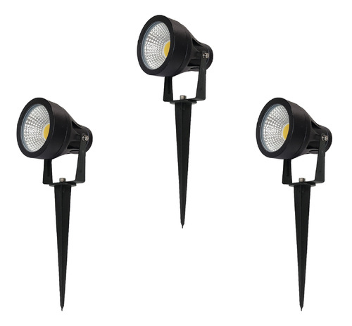 Combo Estaca 9w Luz Calida  Ip65 Exterior/jardin Por 3 Unida