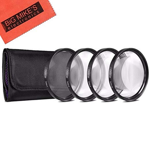62mm Primer Plano Conjunto De Filtros (1, 2, 4 Y +10 Dioptrí