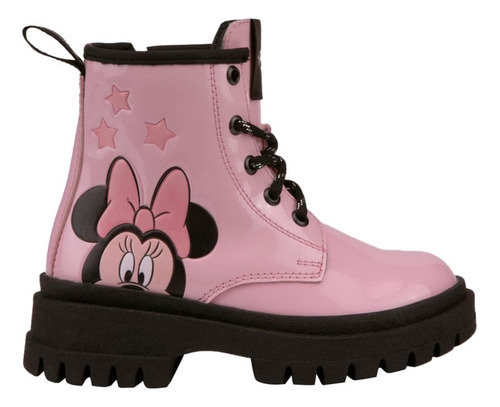 Bota Minnie Militar Estampado Para Niña Modelo 6400