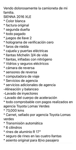 Toyota Sienna 3.5 Xle At