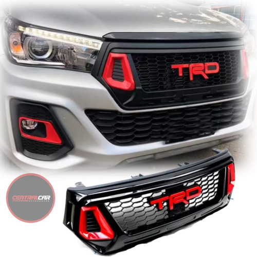 Parrilla Toyota Hilux Rocco Trd 2018 Roja Con Luces Led