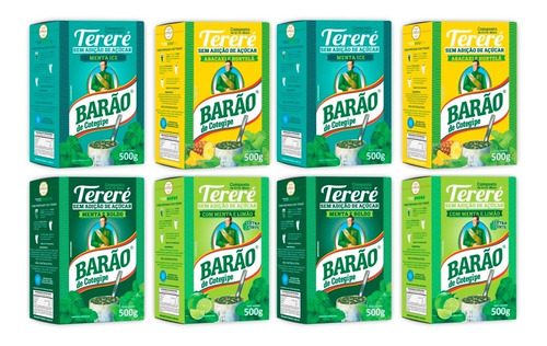 Erva Mate 8 Tereré Barão Menta Ice E Boldo Abacaxi Hortelã 