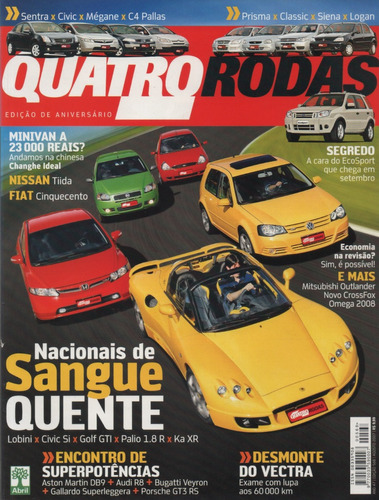 Quatro Rodas Nº568 Lobini Civic Si Golf Gti Palio 1.8r Ka Xr