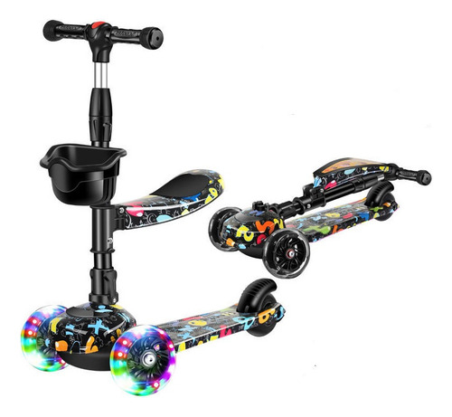 Scooter Monopatín Niños Regulable 3 Rueda Led Musical