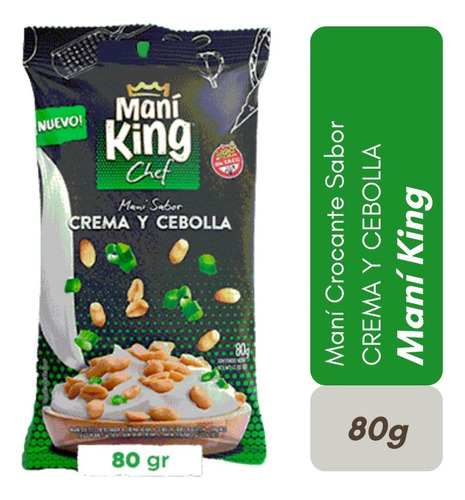 Mani Pelado Crema Y Cebolla Mani King Chef 80g Sin Tacc