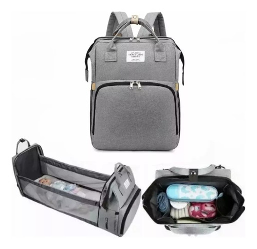 Bolsa Mochila De Pañales Para Mamá Cama De Bebé Plegable