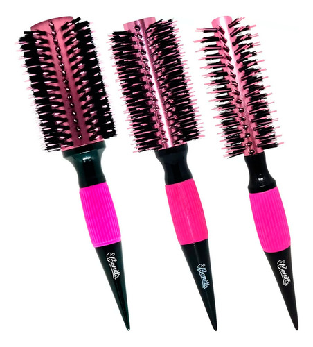 Kit 3 Escovas De Cabelo Pop Colors Brilho Marco Boni Cor Roxa