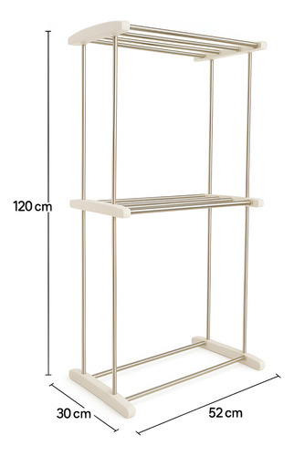 Varal De Roupas De Chão 2 Andares 120cm Cor Branco