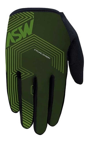 Luva Asw Flex Polygon Verde Dedo Longo Fechada Ciclismo