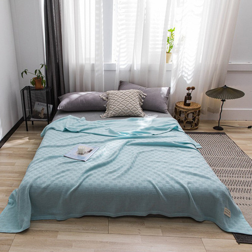 Manta De Cama De Algodón, Manta Térmica De Algodón Doble De