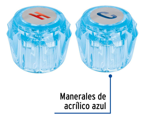 Juego 2 Manerales Acrilico Fregadero Y Lavabo Azul 49456 Azul