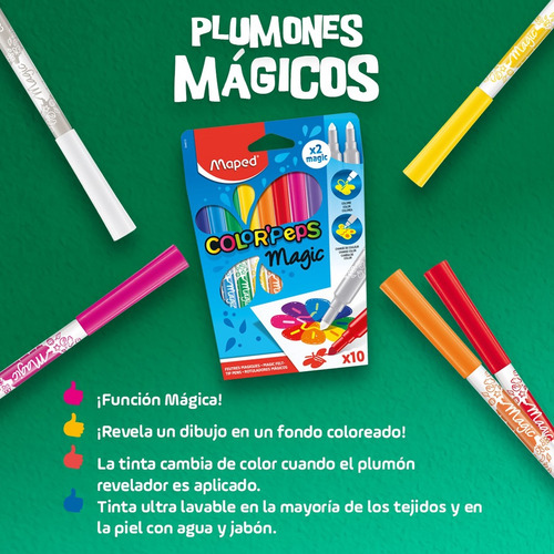 Plumones Mágicos Maped Color Peps Magic 10 Piezas