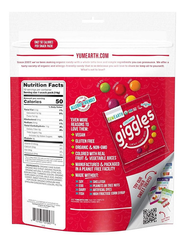 Yumearth - Organic Giggles, Caramelo Ácido Masticable