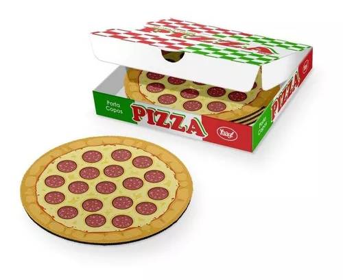 Jogo De Porta Copos Pizza Peperoni - 4 Peças