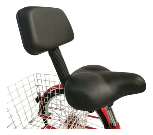 Bicicleta Triciclo Para Adultos C/cesta Y Asiento Ajustable Color Rojo Tamaño Del Cuadro 24