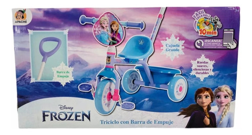 Triciclo Apache Frozen Con Cajuela Y Barra De Empuje
