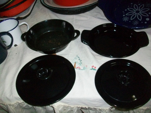 Cazuelitas Con Tapa Negras P/ Unidad