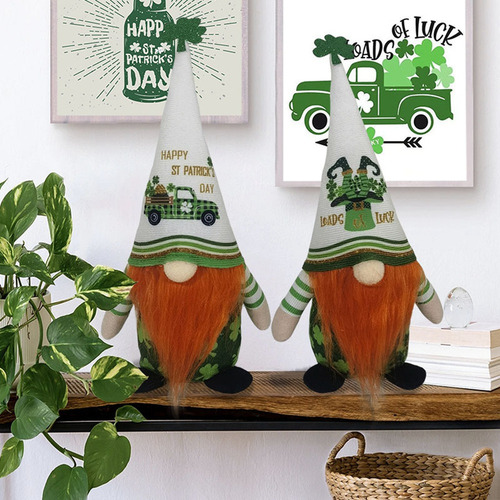 K Decoración Verde Sin Rostro Con Gnomos De San Patricio