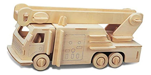 Puzzled Fire Engine 3d Madera Natural Puzzle