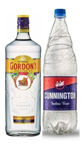 Gin Gordons 700ml London Dry + Agua Cunnington Indian Tonica