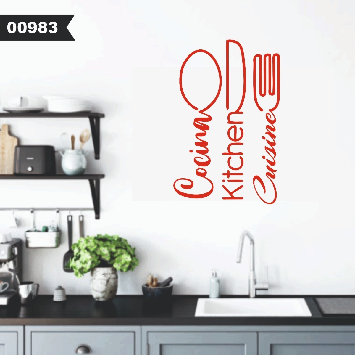 Vinilo Decorativo - Cocina - Para Pared, Adhesivo Calco | Cuotas sin ...