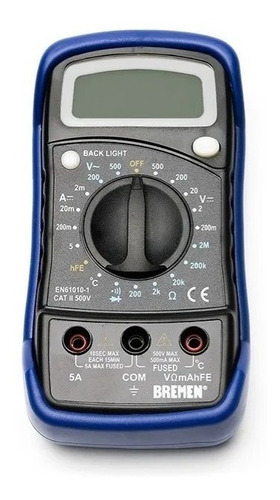 Imagen 2 de 6 de Multimetro Digital C Medidor De Temperatura Bremen 6692
