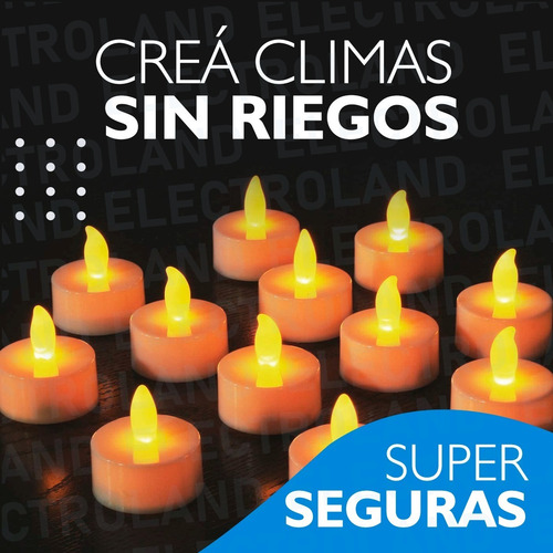 Velas Velitas Led Blanca Calida Pila Incluida Decoracion !!
